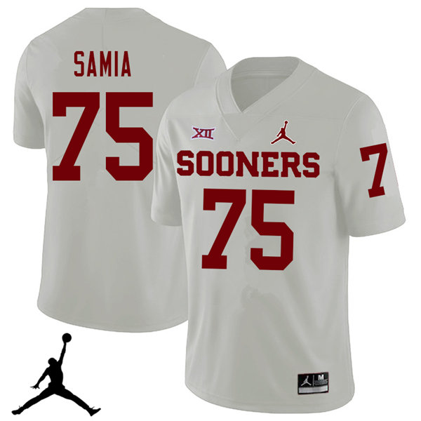 Jordan Brand Men #75 Dru Samia Oklahoma Sooners 2018 College Football Jerseys Sale-White